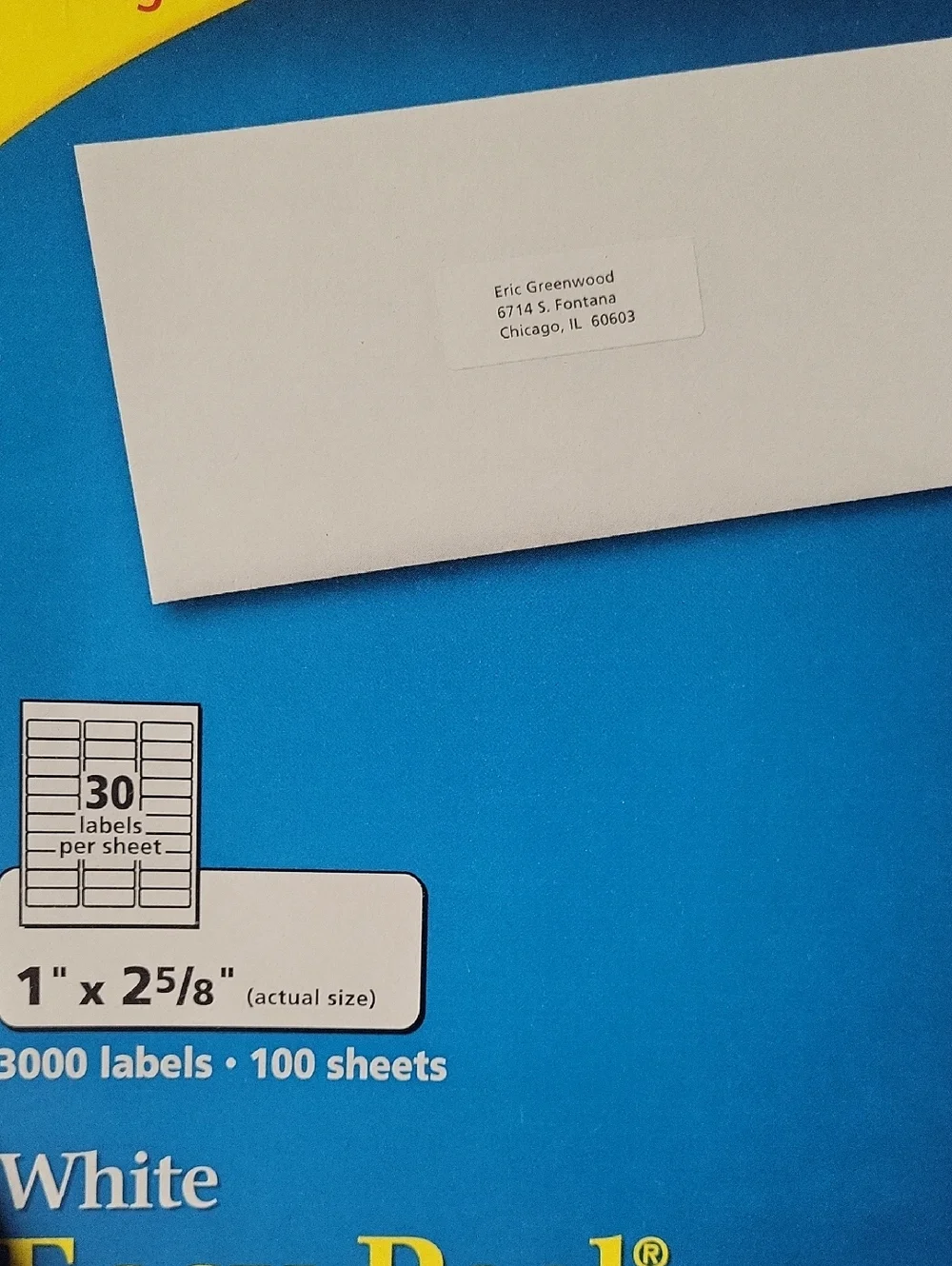 Avery Easy Peel White Address Labels - 5160, Laser 56 sheets 1
